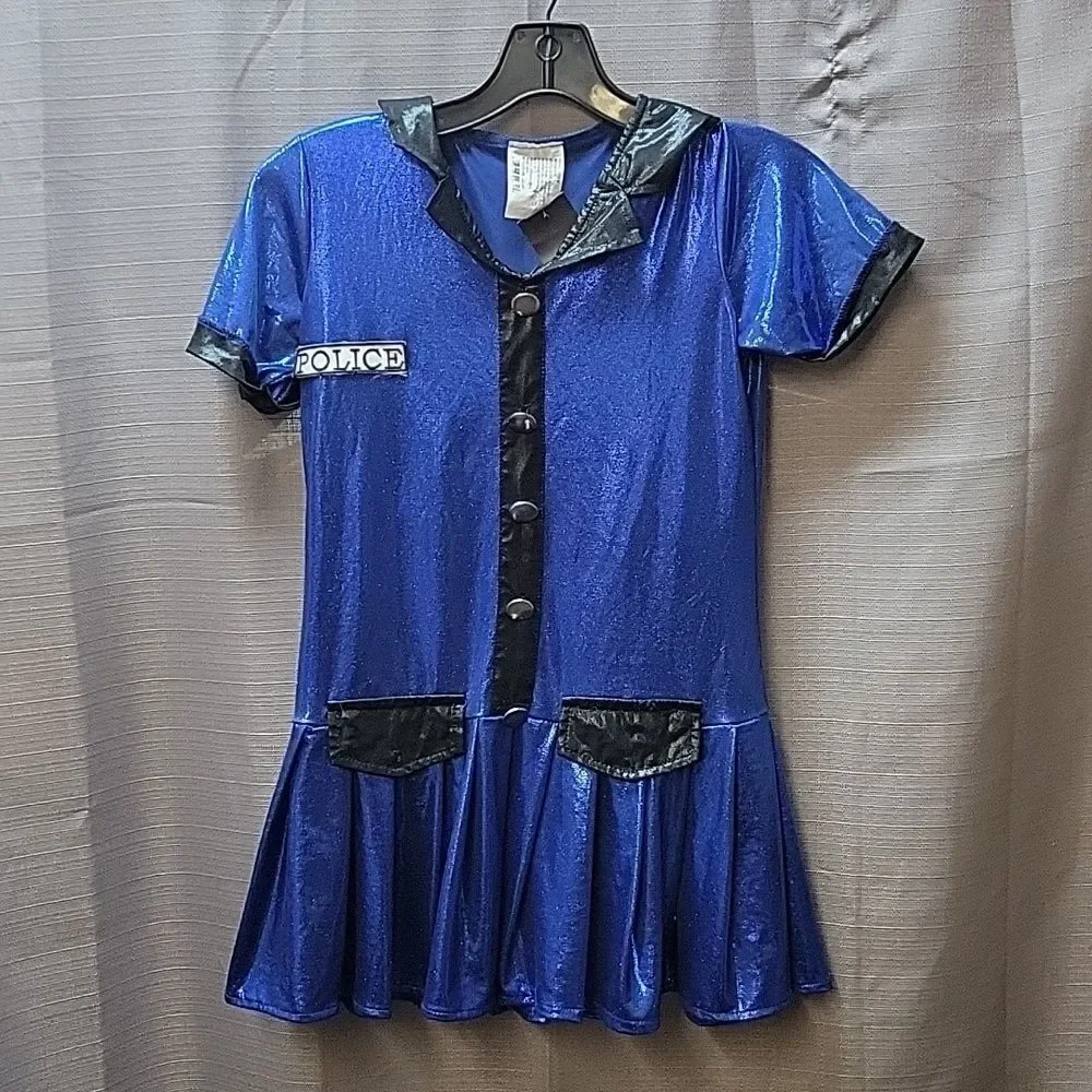 Girls size 8-10 Police Halloween costume Spirit Halloween dress & hat - Picture 2 of 8